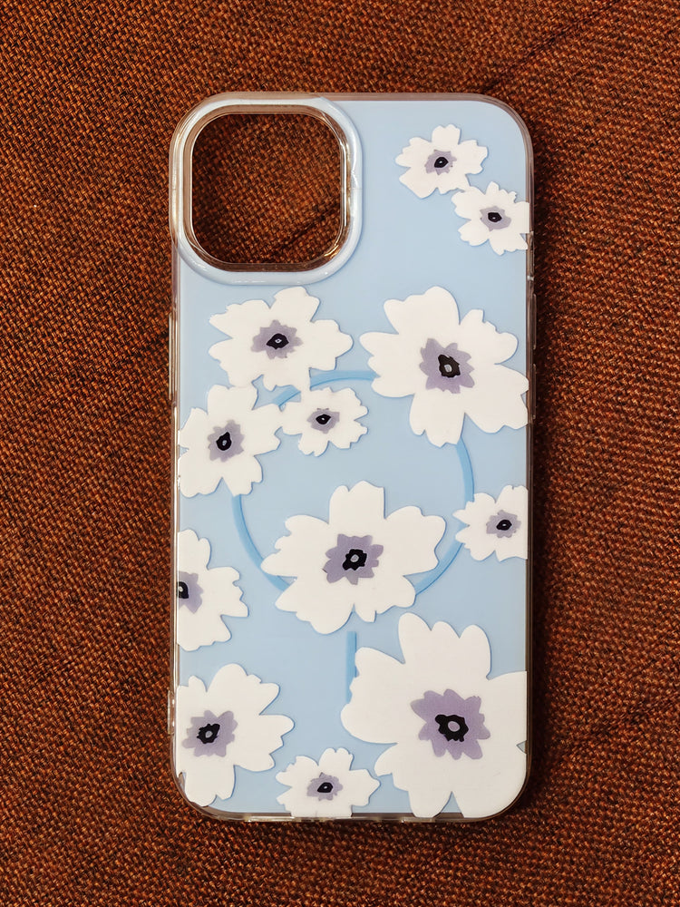 Light Blue Floral MagSafe Phone Case