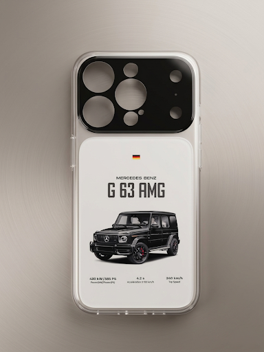 G63 AMG-Style White Automotive Phone Case