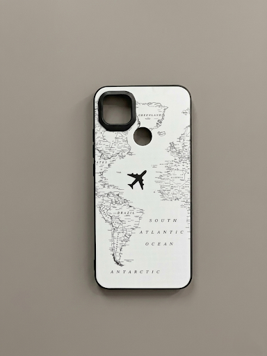 World Map Airplane Graphic Phone Case